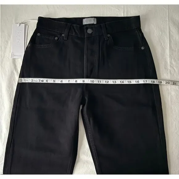 New Boyish Tommy High Rise Straight Jeans in Black Beauty Size 26